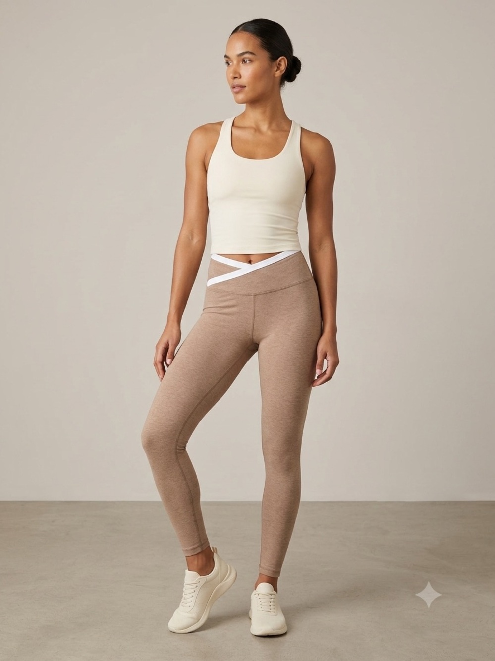 Beyond Yoga Spacedye At Your Leisure Crossover Midi Leggings Tan XL